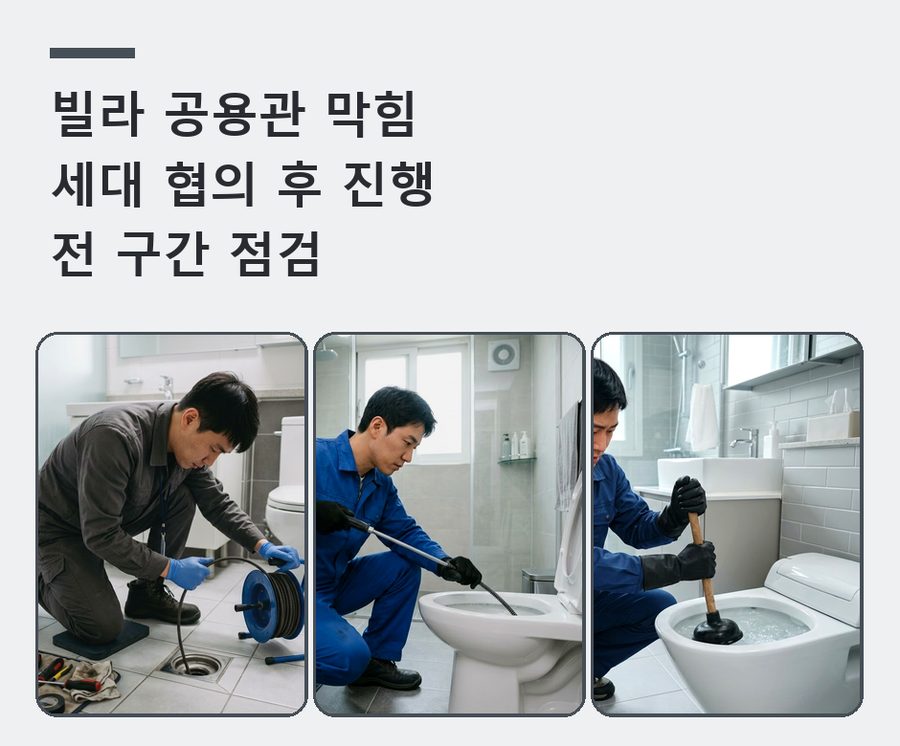 안양시만안구 석수동 배수구막힘 고압세척·관통 작업 모습