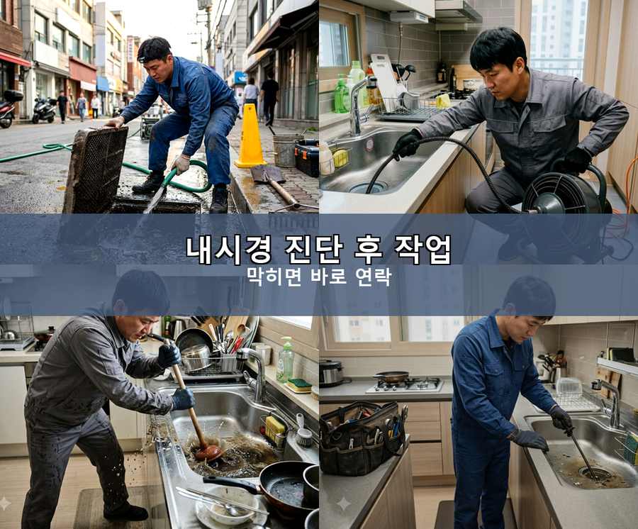 서울 용산구 남영동 하수구막힘 업체 현장 작업 사진 - 배관해결사