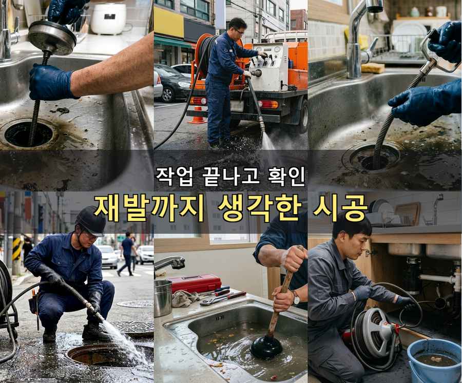 군포시 궁내동 싱크대막힘 출장비 무료 현장 작업 사진 - 배관해결사