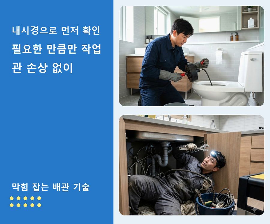 서울 송파구 거여동 배수구막힘 비용 현장 작업 사진 - 배관해결사