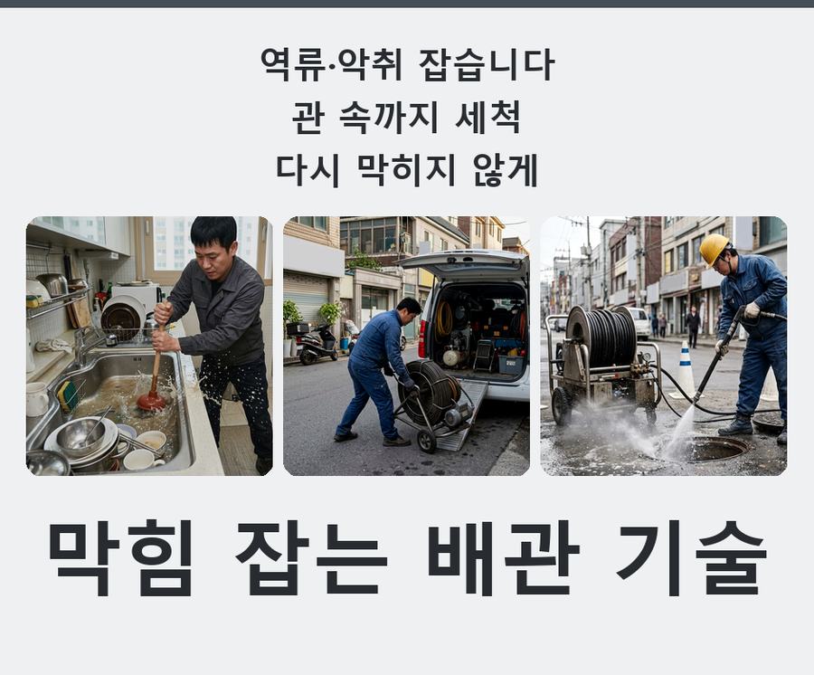 서울 서초구 반포동 변기막힘 고압세척·관통 작업 모습