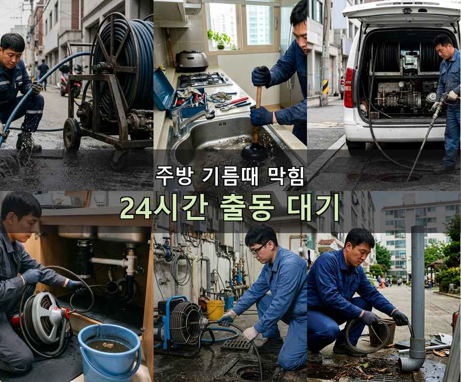 서울 강북구 번동 하수구막힘 빠른 해결 현장 작업 사진 - 배관해결사