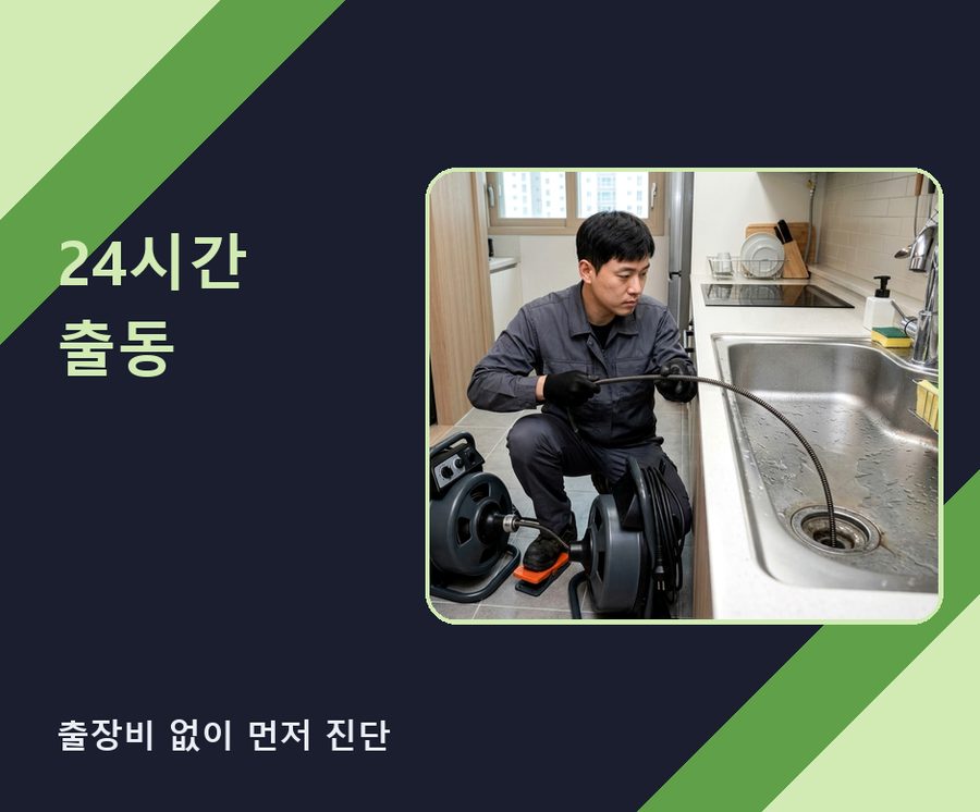 안양시만안구 석수동 싱크대막힘 빠른 해결 현장 작업 사진 - 배관해결사