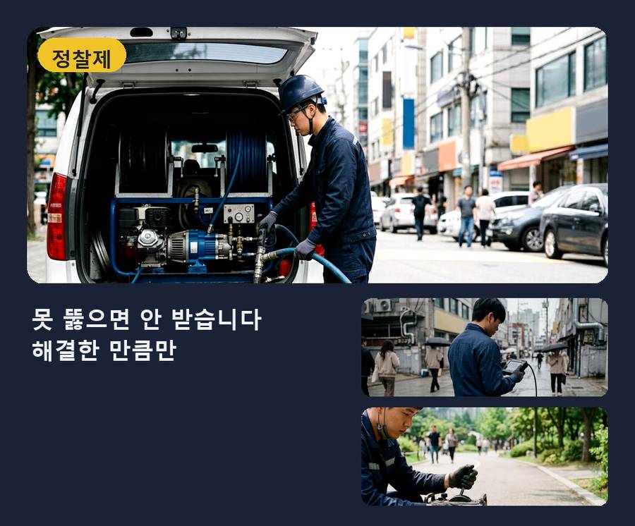 안양시동안구 갈산동 변기막힘 긴급출동 현장 작업 사진 - 배관해결사