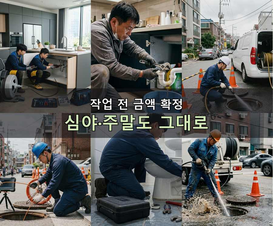 서울 서초구 반포동 배수구막힘 뚫음 현장 작업 사진 - 배관해결사