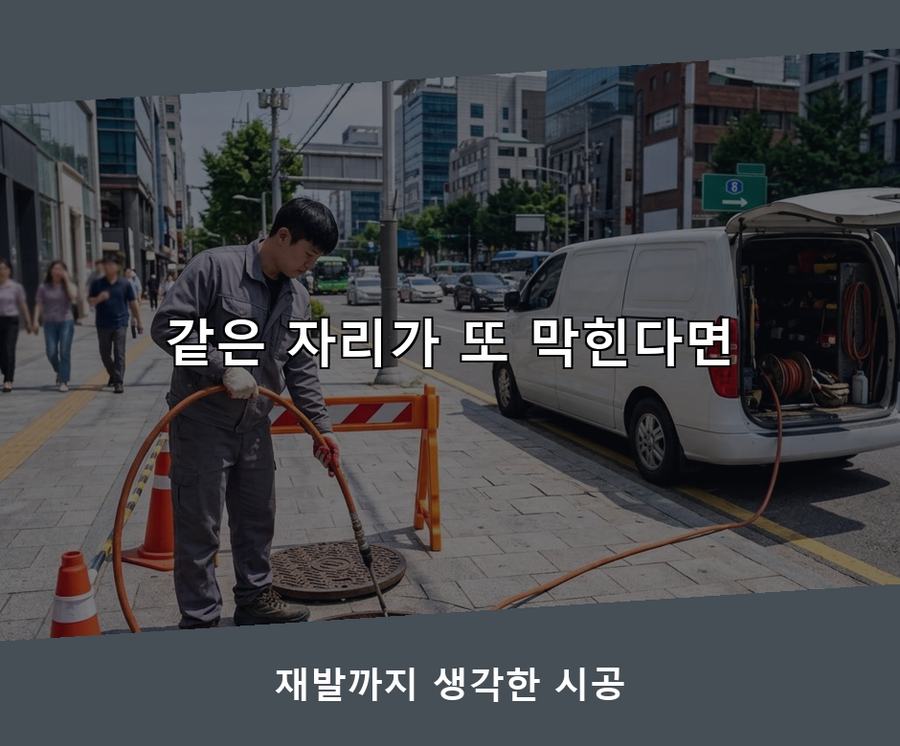 안산시단원구 고잔동 하수구막힘 업체 현장 작업 사진 - 배관해결사