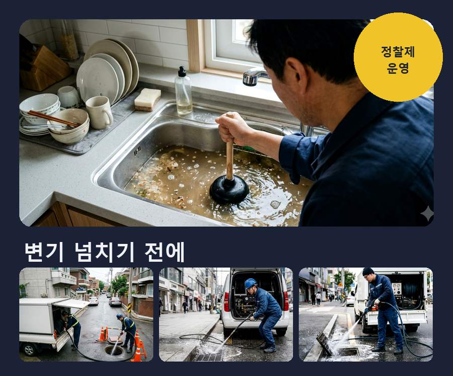 부천시소사구 계수동 싱크대막힘 24시 출동 현장 작업 사진 - 배관해결사