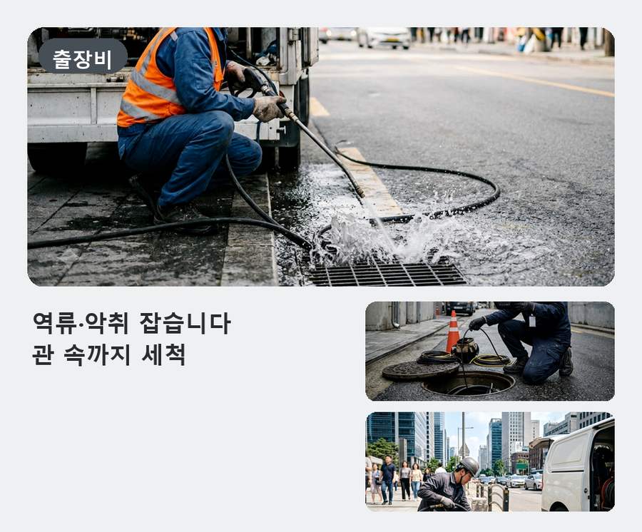서울 중구 남산동 싱크대막힘 24시 출동 현장 작업 사진 - 배관해결사
