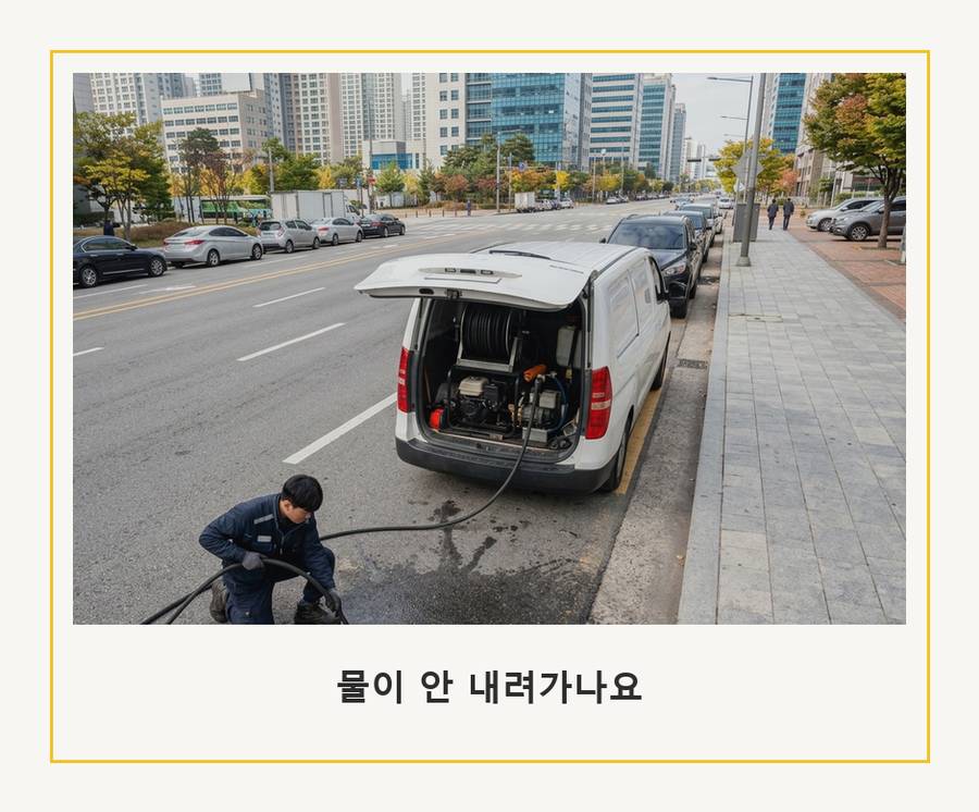 시흥시 거모동 배수구막힘 가격 안내 현장 작업 사진 - 배관해결사