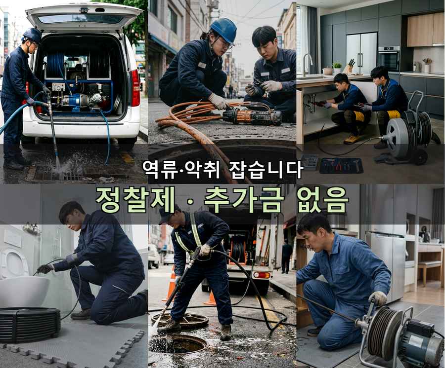 안양시만안구 박달동 싱크대막힘 출장비 무료 현장 작업 사진 - 배관해결사