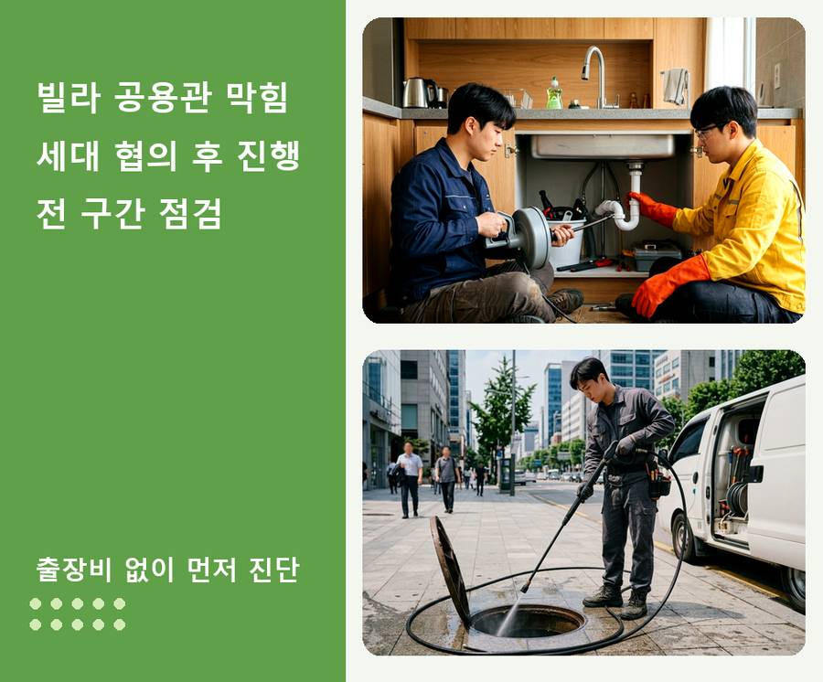 서울 중구 남산동 하수구막힘 출장비 무료 현장 작업 사진 - 배관해결사