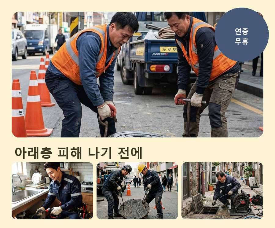 부천시원미구 상동 변기막힘 비용 현장 작업 사진 - 배관해결사
