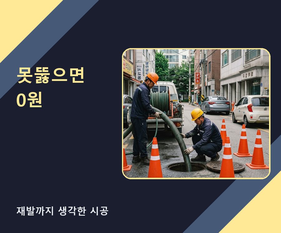 안양시만안구 석수동 배수구막힘 비용 현장 작업 사진 - 배관해결사